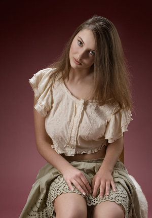 18 year old Euro hottie Ena Sweet posing non nude in denim shorts